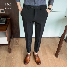 men slim fit trousers and British Style mens office business formal good fit suit Dress pant