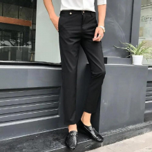 5 Colors Pants For Men For Suits Slim Fit Skinny Streetwear Plain Office Trousers Youth Suit Pants Wedding
