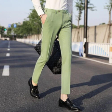 Men Spring Summer Business Formal Pants Solid Casual Slim Fit Suit Pants Mens Wedding Social Trousers Plus Size 38