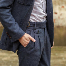 Men Autumn Winter Straight Fit Business Suits Pants Mens Casual Woolen Trousers Mens Formal Wool Pants A439