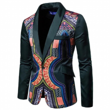 suit European and American coat printed ethnic suit man dress performance dress and one button