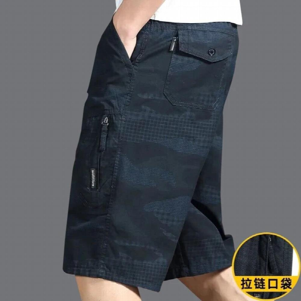 Summer Shorts Mens Cargo Pants Straight Leg Cotton Thin Side Pocket Printed Quarter Pants Outdoor Sports Pants-image-OPC-PCQPZGZ-NEW