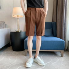 J GIRLS Summer Men Shorts Solid Thin Elastic Waist Short Suit Pant Style Regular Fit