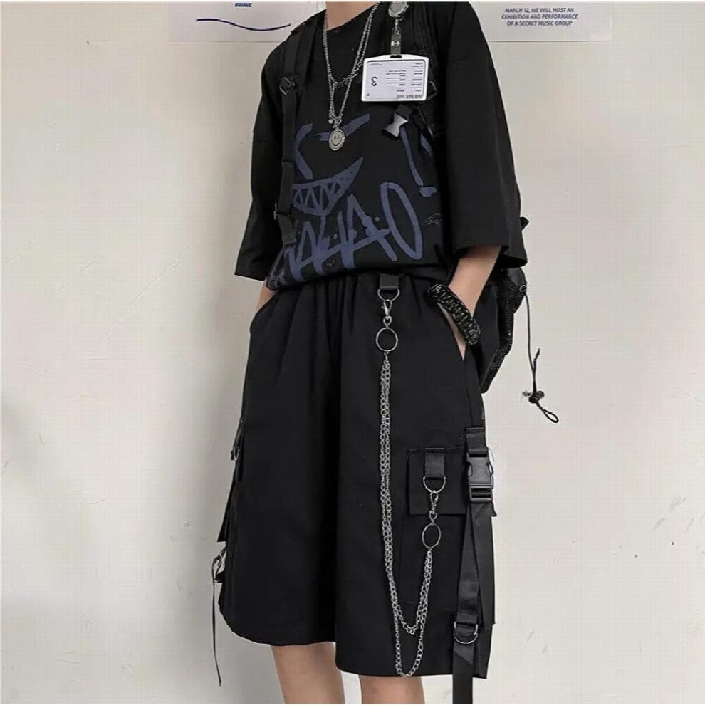 Mens Shorts Summer Casual Style Boardshort Bermuda Male Drawstring Elastic Waist With Chain Beach Shorts Men-image-OPC-PCQQ2TN-NEW