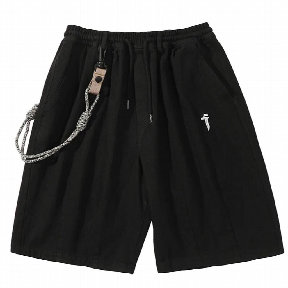 Pockets Drawstring Cargo Shorts Men Casual Short Pants Hip Hop Streetwear Knee Length Pants Techwear-image-OPC-PCQQ2YR-NEW