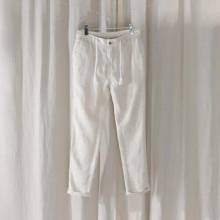 Casual 100% Linen Long Pants Men Solid Trousers For Men Elastic Waist Pantalones Pantaloni Un Pantalon
