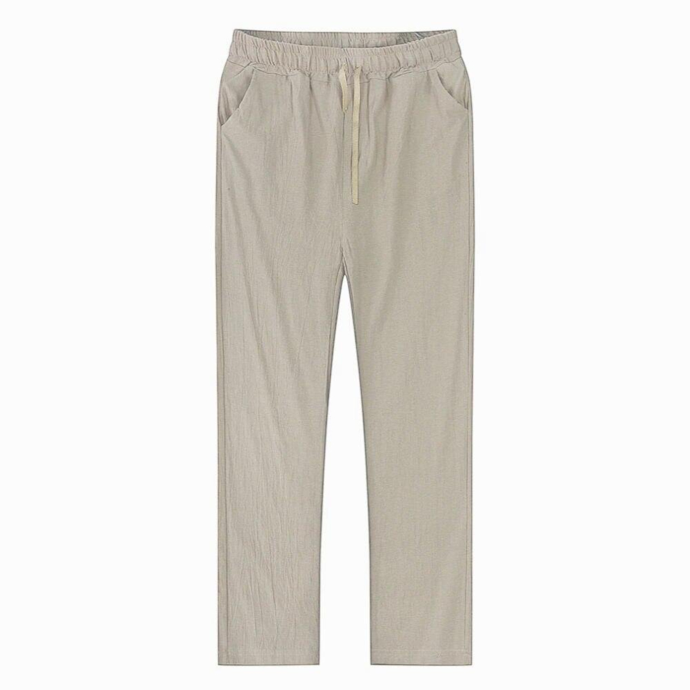 Men's Cotton Linen Pants Male Autumn Breathable Solid Linen Trousers Fitness Streetwear S-3XL