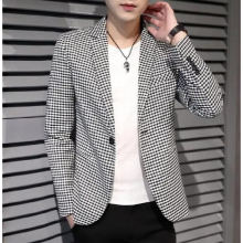 Mens casual plaid suit slim blazer