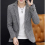 Mens casual plaid suit slim blazer 3
