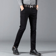 Men's Cotton Casual Pants Summer Thin Slim Fit Elasticity Soft Business Trousers Clothes Grey Beige