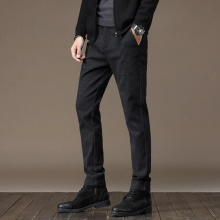 Spring Autumn Office Business Stretch Pants Men Straight Slim Fit Breathable Trousers for Men Casual Pants