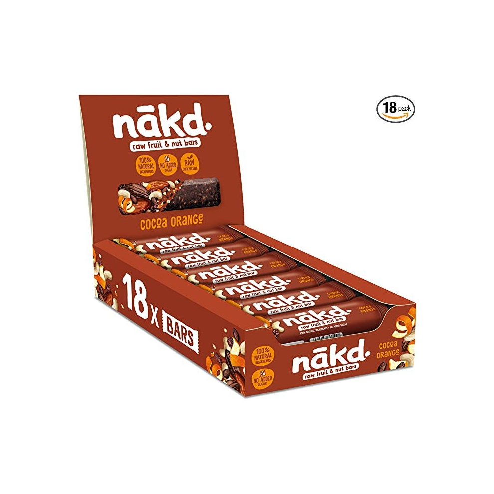 Nakd Cocoa Orange Natural Fruit & Nut Bars - Vegan - Healthy Snack - Gluten Free - 35g x 18 bars