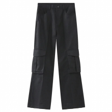 Mens Trousers Autumn Straight Tube Large Pocket Solid Darkwear Male Cargo Pants 9A5085
