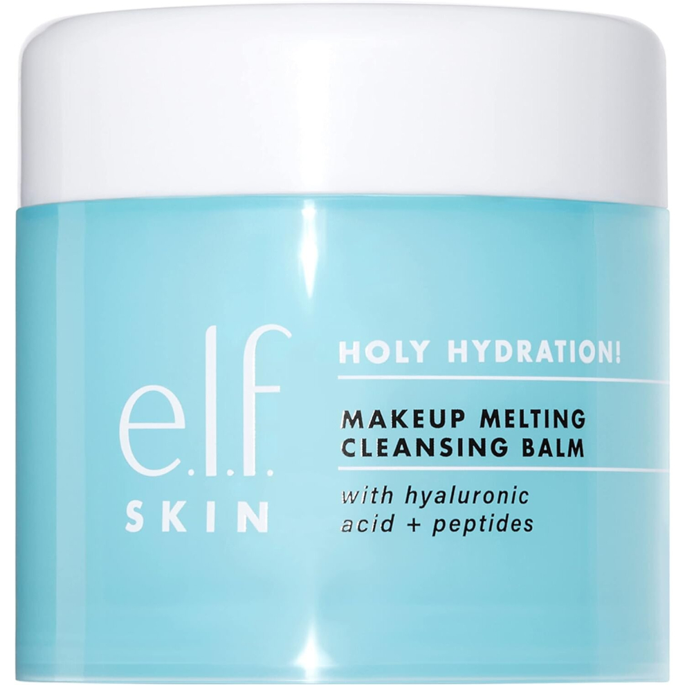 e.l.f. Holy Hydration! Makeup Melting Cleansing Balm, Face Cleanser & Makeup Remover, Infused with Hyaluronic Acid to Hydrate Skin, 2 Oz