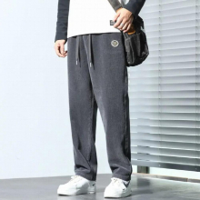 Spring Autumn Men Corduroy Long Length Pants Straight Loose Men Trousers