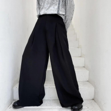 Pants Men High Waist Casual Wide Leg Suit Pant Male Vintage Japan Korea Streetwear Loose Long Trousers