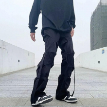 Overalls Pleated Decorative Loose Trousers Pendant Texture Flares Casual Strap Pants Streetwear Four Seasons