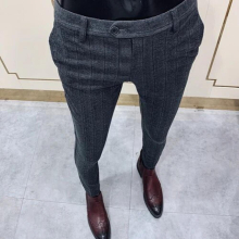 2022Mens Striped Suit Pants Formal Pants Autumn And Winter Slim Casual Business Boutique Mens Clothing Dress Pants