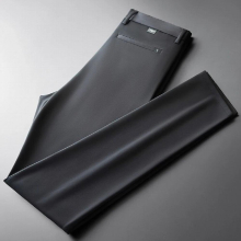 Autumn High Smooth Fit Straight Men Business Casual Pants Wedding Banquet Stretch Trousers Pure
