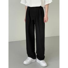 Mens Vertical Straight Casual Pants Loose Autumn Solid Male Trousers 2A3208