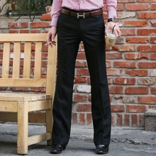 Mens Flared boot Cut Trousers Business Leisure Bell Bottom Dance Formal Suit Pants Formal Size 28-37
