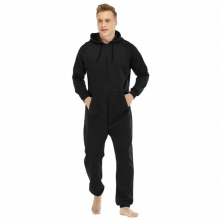 Men Zipper Onesie Autumn Thicken Fleece Hooded Jumpsuit Streetwear Jumpsuit Hoodies Winter One-piece Overalls X9121