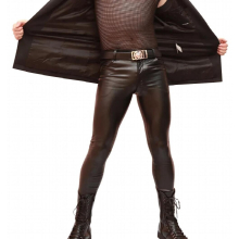 Sexy Men Long Tights leather pants Male elastic pu sheepskin locomotive boot pants leg pencil tight casual pants