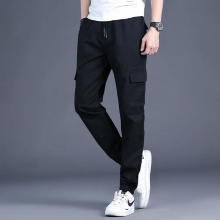 Loose Mens Casual Pants Overalls Cotton Harem Pants All-Matching Mens Ankle-Tied Pants