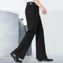 Men Flared Boot Cut Trousers Business Casual Classic Office Comfortable Elasticity Gray Slim Bottom Formal Suit Pants