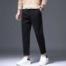 Autumn Winter Woolen Suit Pants Men Slim Mens Dress Pants Loose Straight Pants Formal Long Trousers L5