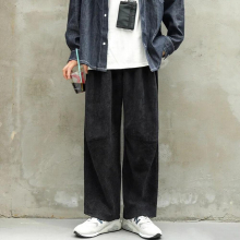 Men Corduroy Harajuku Wide Leg Pants Overalls Mens Japanese Streetwear Sweatpants Male Casual Joggers Pants