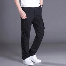 Autumn And Winter Work Pants Multi-Pocket Overalls Mens Pants Outdoor Loose Straight Large Size Casual Pants Mens Thin