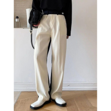 Personalized Contrast Temperament Mens Trousers Loose Wide Leg Pants Autumn 2A1812