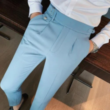 Spring And Autumn Men?s Drape Suit Pants Male Dress Slim Business Office Elastic Wrinkle Resistant Big Size Classic Trousers