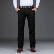 J-6806 Autumn Men Straight Pants Loose Daily Business Casual Gentlemen Confident Office Outdoor Workwear Trousers