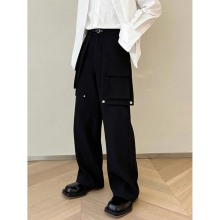 Work Autumn Winter Overalls Men Solid Wide Leg Male Trousers Darkwear 2A6863