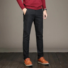 High Cotton Men Pants Straight Spring and Summer Long Male Classic Business Casual Trousers Full Length Mid