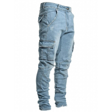 European and American mens jeans side pockets skinny denim overalls are the choice for young people