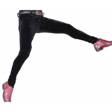 MEISE Warm Sexy Men Pencil Pants Broadcloth Tight Pants Elastic Homme Pencil Pants Stage Slim Trousers Leggings NK42