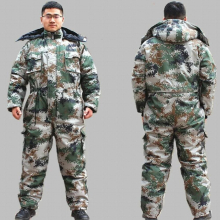 Winter Camouflage Jumpsuits Men Cotton Padded Hooded Overalls Cold Weather Thicken Coveralls Work protective uniforms plus size