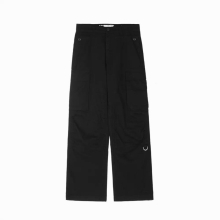 High Street Solid Multi-Pocket Overalls Men Ins Punk Loose Trousers Straight Wide Leg Nine-Point Cargo Pants