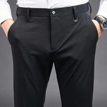 mens business pants Summer 63.1% cotton solid handsome formal mens casual pants iron-free pants