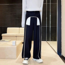 Splice Casual Pants Men Vintage Dress Suit Pant Man Streetwear Wide Leg Trousers Male