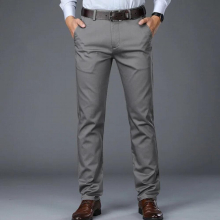Mens Autumn Business Casual Classic Work Pants Spring Man Large Size Cotton Navy Straight Pant Khaki Long Trousers