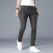 Spring Summer Mens Business Casual Pants 95% Cotton Soft Men Pants Slim Ankle-length Pants for Men