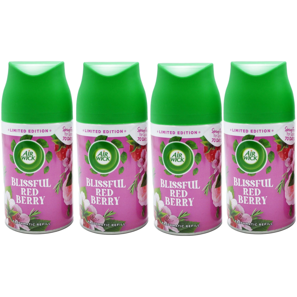 4 x Air Wick Freshmatic Max Automatic Spray Refill 250ml - Blissful Red Berry