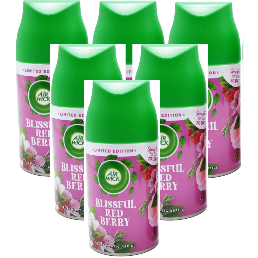 6 x Air Wick Freshmatic Max Automatic Spray Refill 250ml - Blissful Red Berry-image-OPC-PCQQGPM-NEW