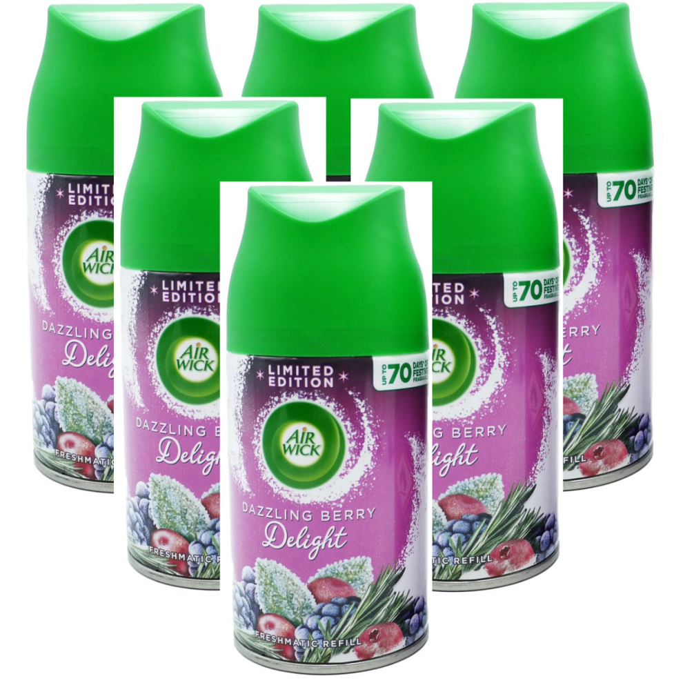 6 x Air Wick Freshmatic Max Automatic Spray Refill 250ml - Dazzling Berry Delight