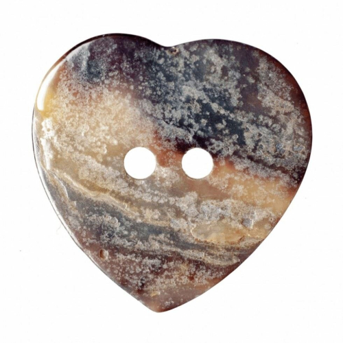 Hemline Heart Shell Buttons  Cream - per pack of 5