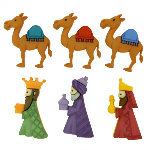 Dress It Up We Three Kings Christmas Buttons - per pack